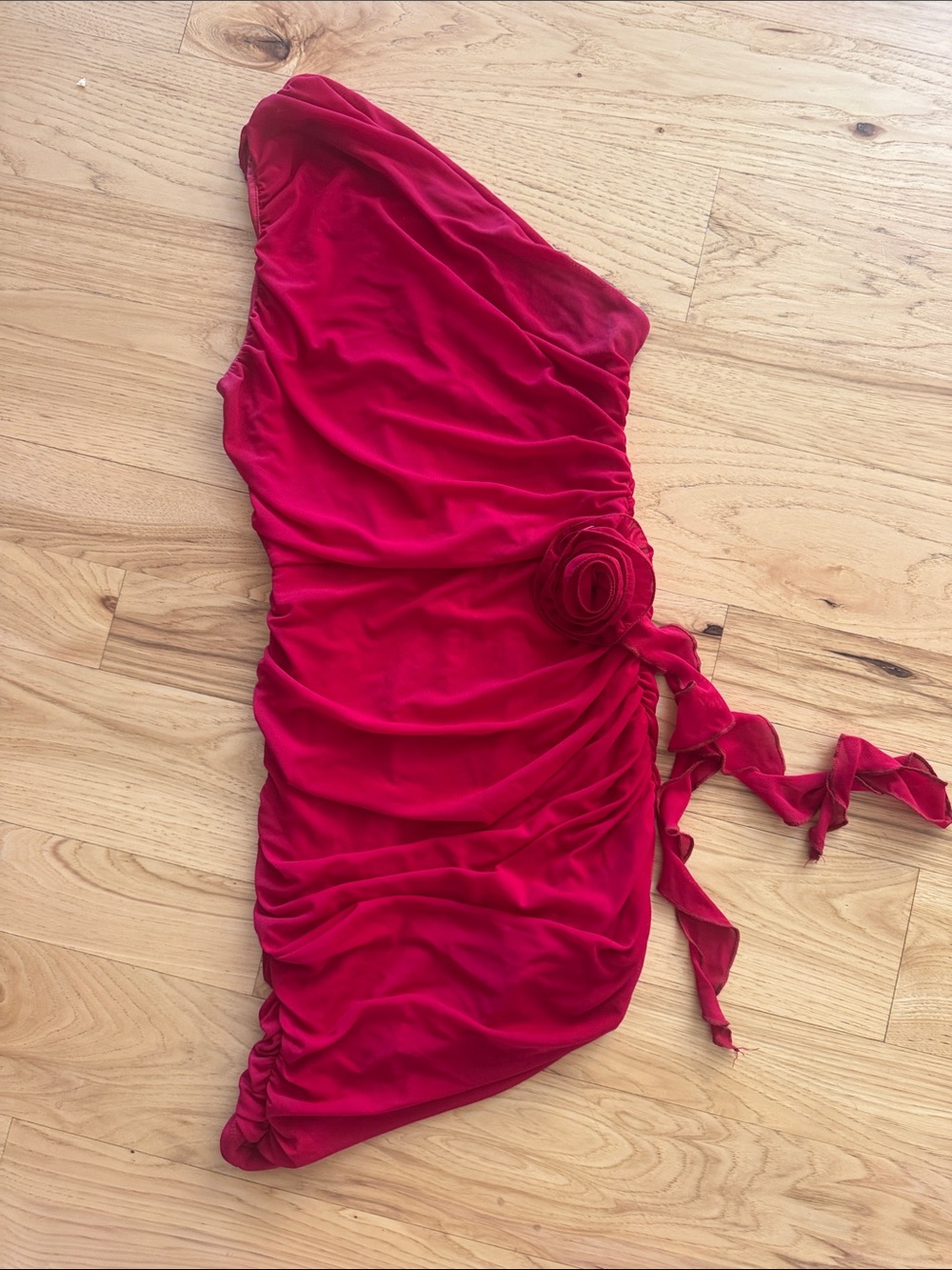 Red Dress One Shoulder